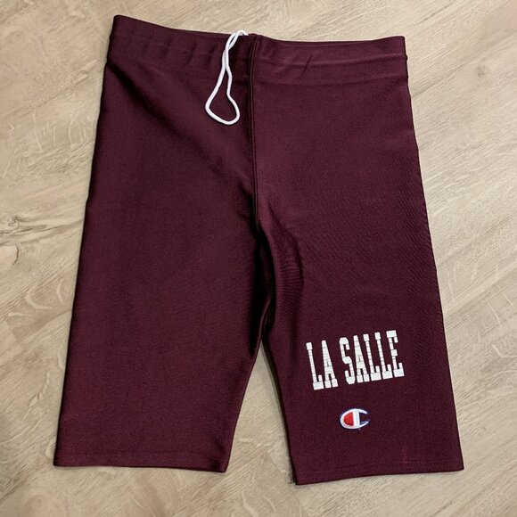 Vintage 80s Champion La Salle University Bike Shorts Spandex Nylon Men's Large L - Picture 1 of 6